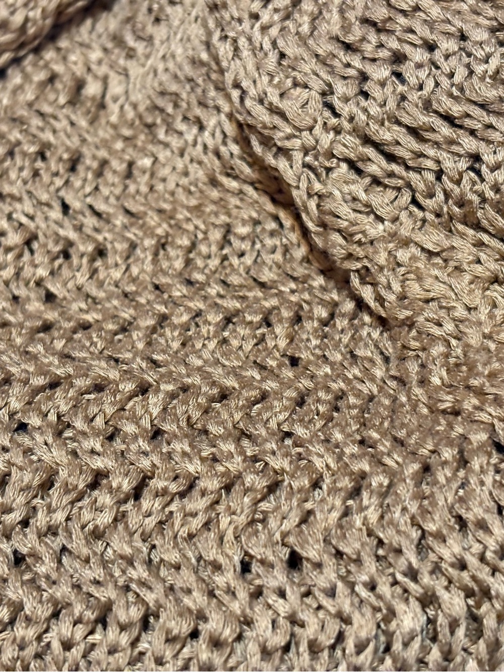 Neutral Tan Open-Knit Dress Large - Picture 4 of 4